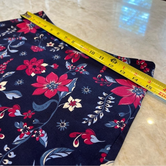 NEW Margaret M | Deandra‎ A Line Skirt | Blue Pink Tropical Floral | Size Small - Picture 2 of 7